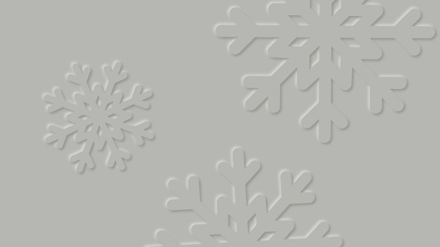 Simple winter abstract background with paper cut snowflakes