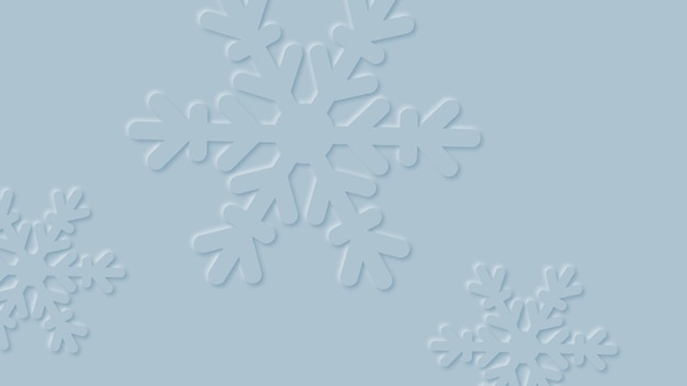 Simple winter abstract background with paper cut snowflakes