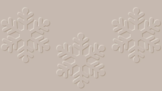 Vector simple winter abstract background with paper cut snowflakes