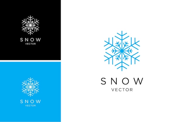 простой зимний снег логотип с вектором линии