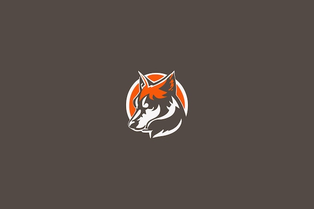 Semplice design del logo del lupo