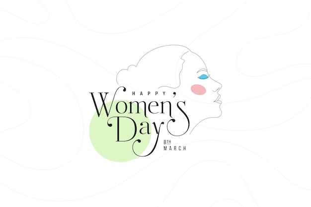 Simple womens day background with elegant woman face