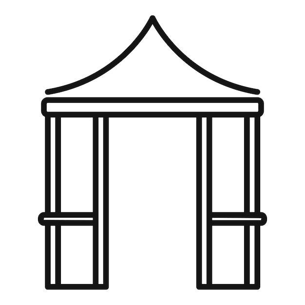 simple wooden market stall with pointed roof for selling goods