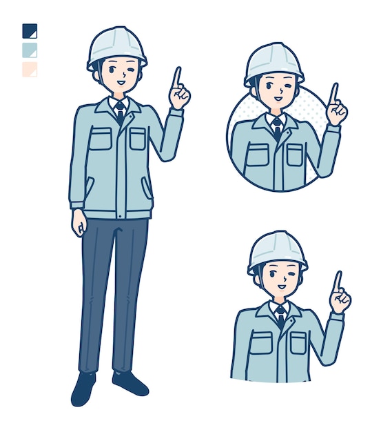 Vector simple work wear manpointinghandsign