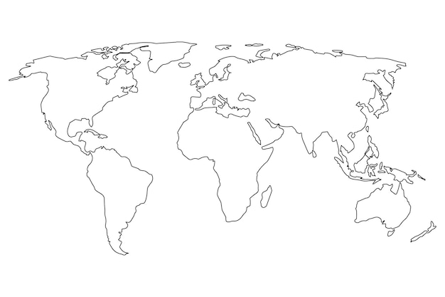 Semplice mappa del mondo. segno di vettore su sfondo bianco per il tuo design