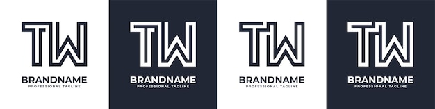 Vettore semplice logo monogramma wt adatto a qualsiasi attività commerciale con iniziale wt o tw