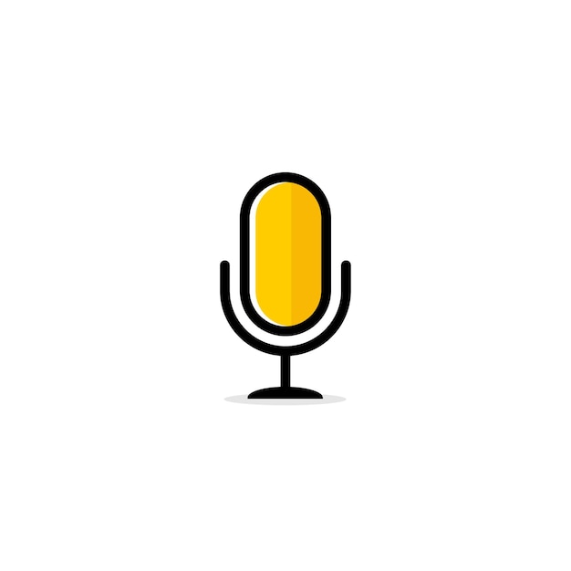 Simple yellow microphone icon design