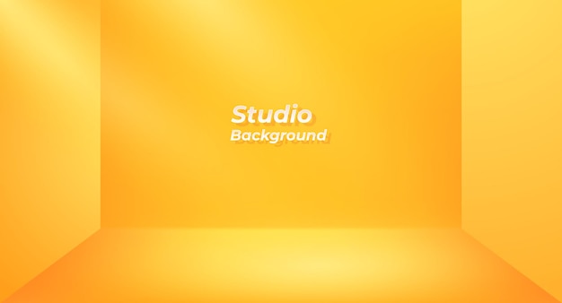 Simple yellow studio vector background template mock up for display or montage of product