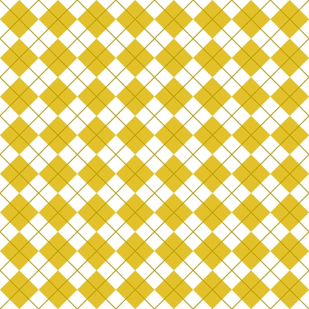 Simple Yellow And White Seamless Argyle Pattern