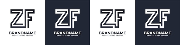 ZF 또는 FZ 이니셜이 있는 모든 비즈니스에 적합한 간단한 ZF 모노그램 로고
