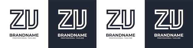 Simple ZU Monogram Logo suitable for any business with ZU or UZ initial