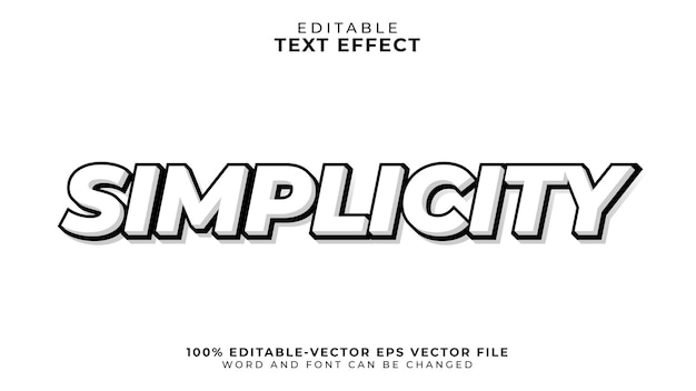 Simplicity editable text effect