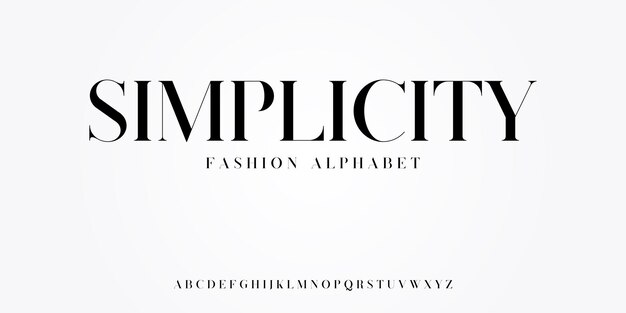 Vettore semplicità elegante carattere serif carattere tipografico alfabetico perfetto per marchi di moda o logo eps vettoriali
