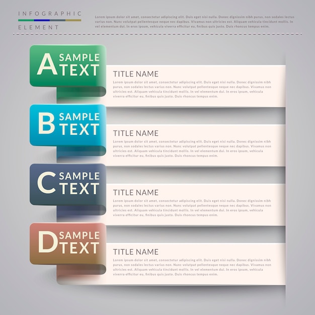 Simplicity infographic template design with banner options