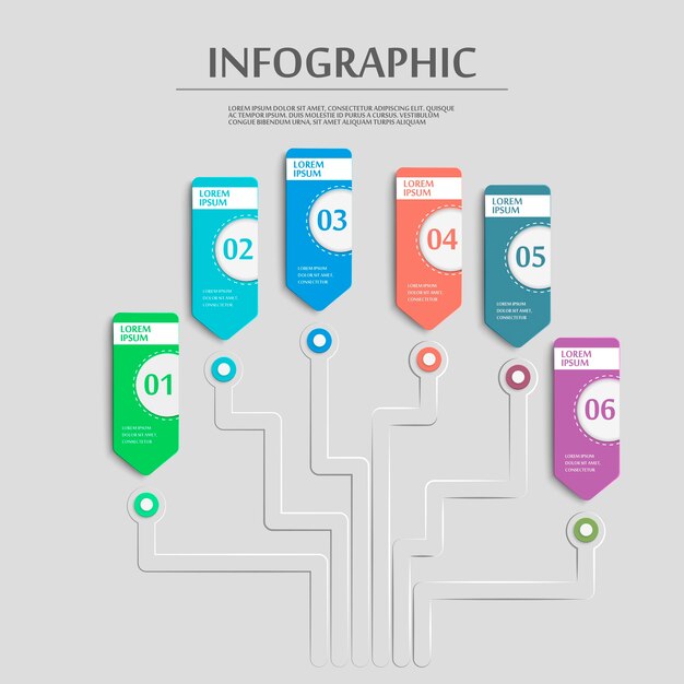 Design semplice modello infografica con opzioni di banner