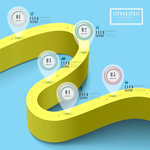 Vector simplicity infographic template design with extend road