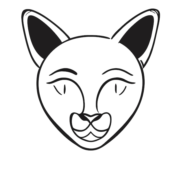 Simplicity Meets Elegance Cat Head Illustration