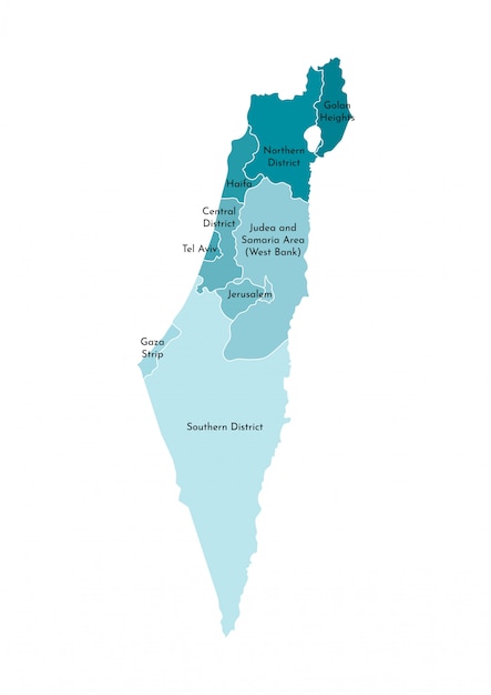 Vector simplified administrative map of the israel