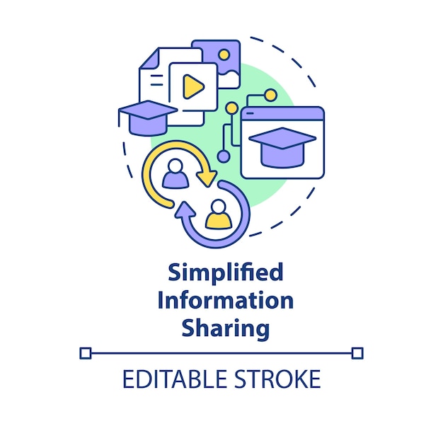 Simplified information sharing concept icon