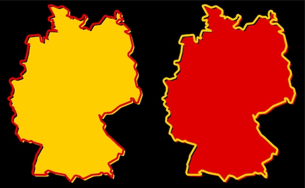 Simplified map of germany outline. fill and stroke are national colours.