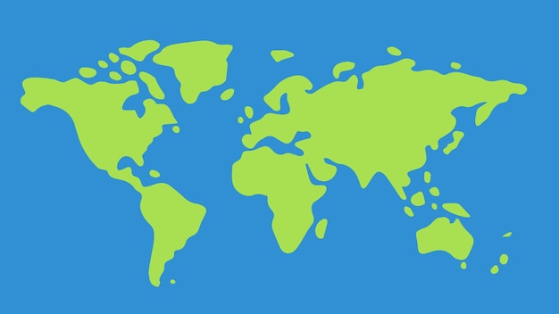 Simplified world map vector illustration