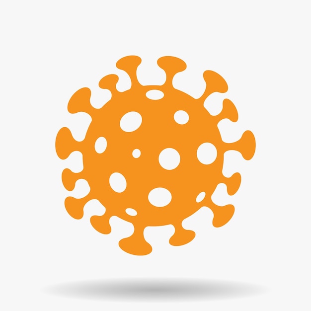 Vector simplistic orange coronavirus icon