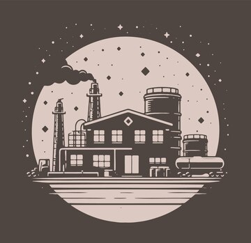 Premium Vector | Simplistic vector illustration of a petroleum refinery ...
