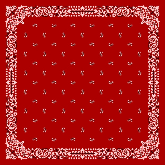 Vector simply bandana decorated with white black geometric ornament lines that can be applied to fabrics of