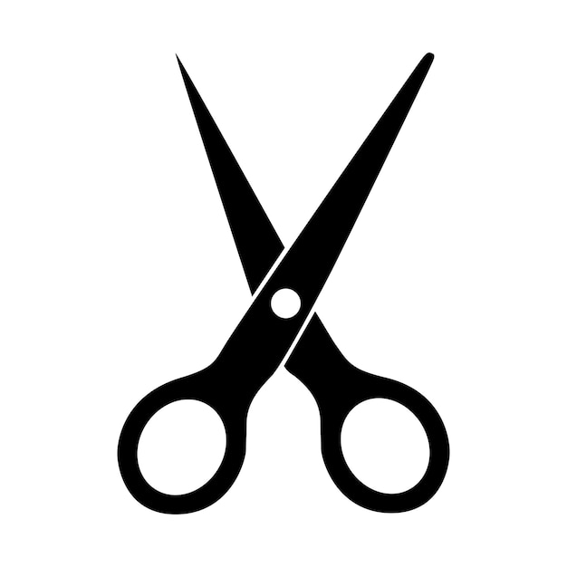 Vector simply black scissors icon vector illustration