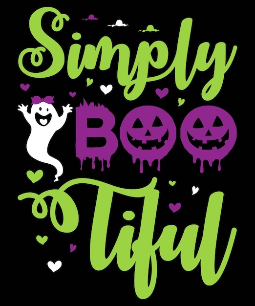 ベクトル ハロウィーンの恋人のためのシンプルなboo tifulデザイン