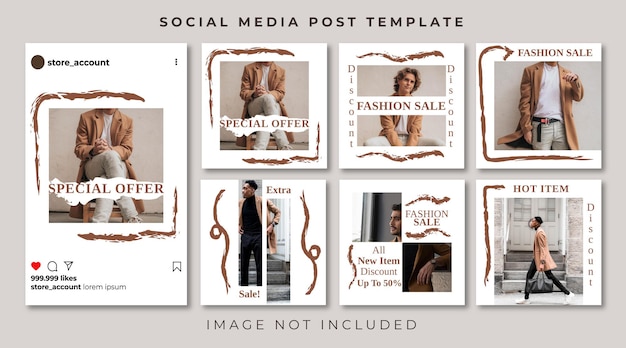 Vector simply fashion banner social media post feed sjabloon