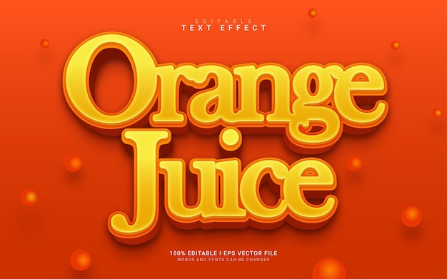 Sinaasappelsap cartoon 3D-stijl teksteffect