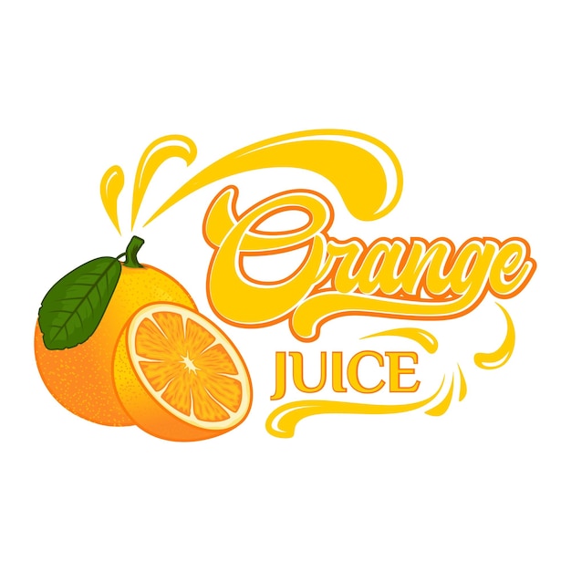 sinaasappelsap logo-ontwerp met vers oranje fruitpictogram met waterplons Perfect voor drankje la