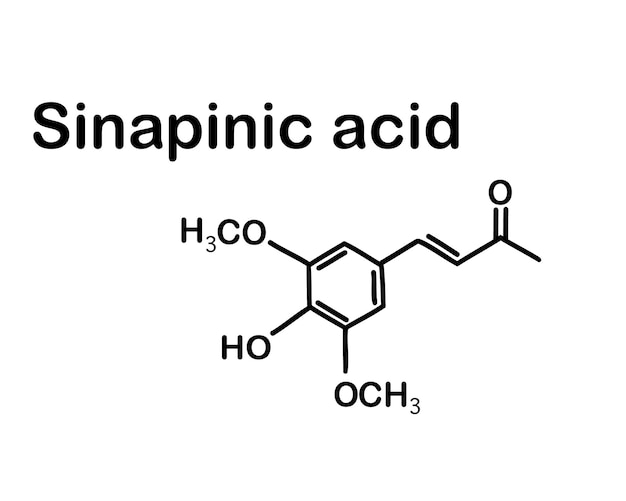 Sinapinezuur is een monobasisch aromatisch carbonzuur van natuurlijke oorsprong. Chemische structuur