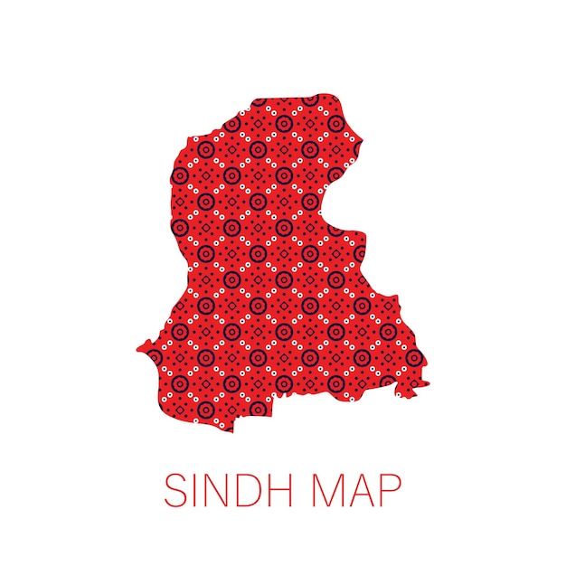 Illustrazione vettoriale della mappa del sindh