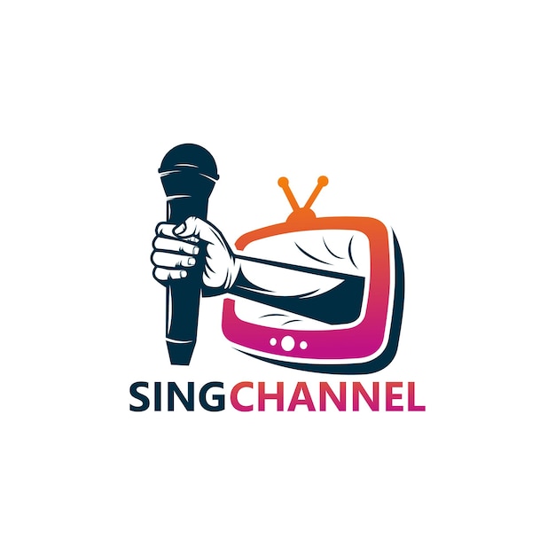 Sing Channel Logo Template Design Vector, Emblem, Design Concept, Creative Symbol, Icon