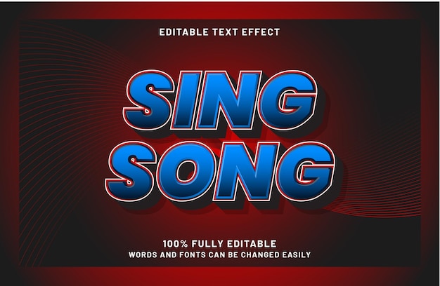 sing song editable text effect