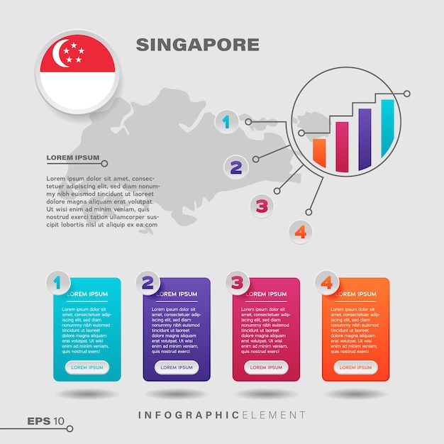 Vettore elemento di infografica grafico di singapore