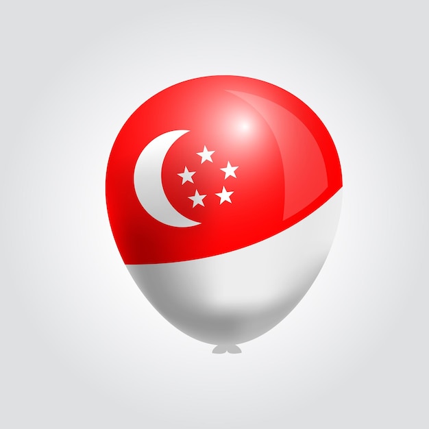 Вектор Дизайн воздушного шара празднования страны сингапур