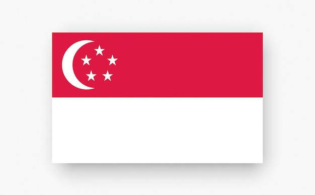 ベクトル シンガポールの白い背景ベクトル図の詳細なフラグ