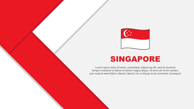 싱가포르 국기 추상 배경 디자인 템플릿 싱가포르 독립 기념일 배너 만화 벡터 일러스트 싱가포르 그림