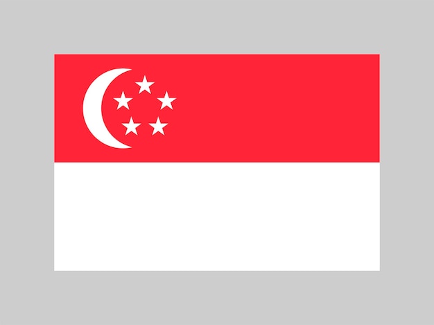 Singapore flag official colors and proportion Vector illustration