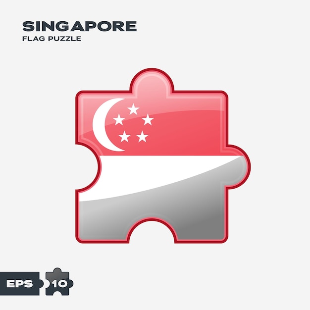 Vector singapore flag puzzle