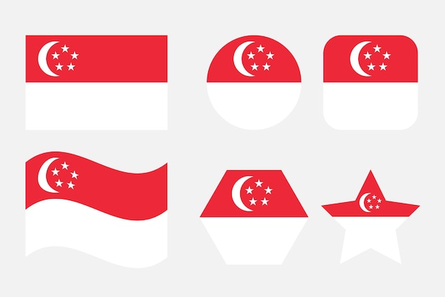 Singapore flag simple illustration for independence day or election. Simple icon for web