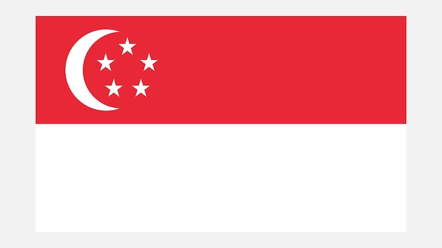 Флаг сингапура с оригинальным цветом