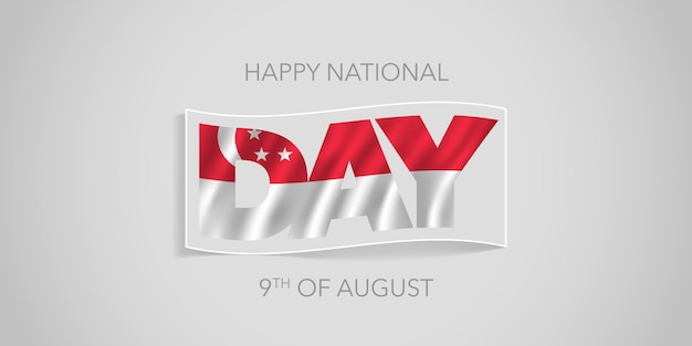 Singapore happy national day vector banner greeting card