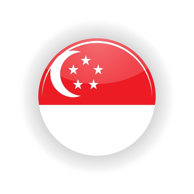Vettore cerchio dell'icona di singapore isolato su sfondo bianco illustrazione vettoriale dell'icona di singapore