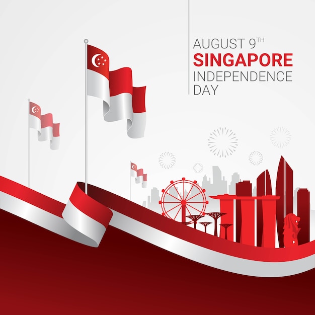 Vector singapore independence day celebration