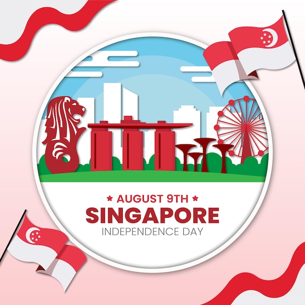 Vettore singapore independence day