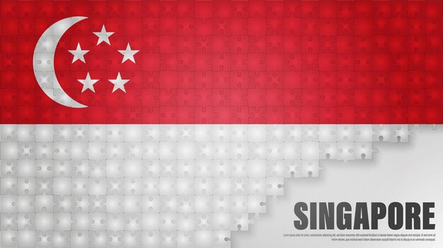 Vector singapore jigsaw flag background element of impact for the use you want to make of it